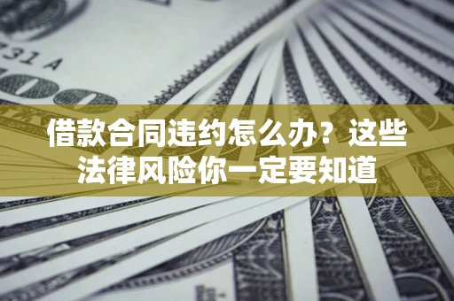 武汉借款合同违约怎么办？这些法律风险你一定要知道