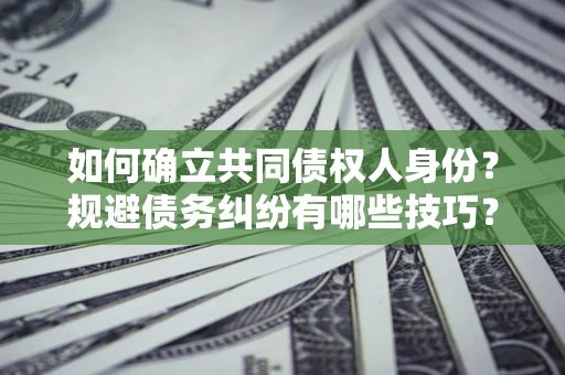 武汉如何确立共同债权人身份？规避债务纠纷有哪些技巧？