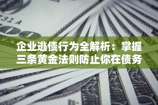 武汉企业逃债行为全解析：掌握三条黄金法则防止你在债务乱局中“踩雷”