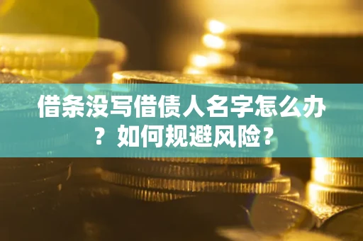 武汉借条没写借债人名字怎么办？如何规避风险？