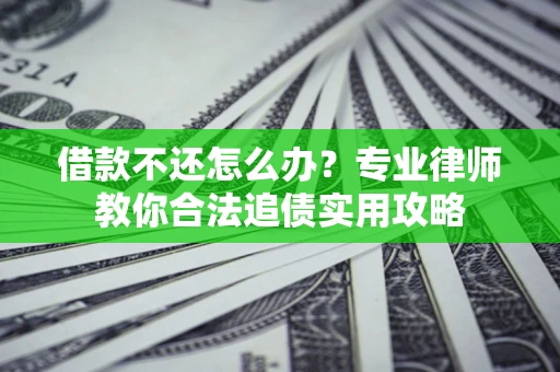 武汉借款不还怎么办？专业律师教你合法追债实用攻略