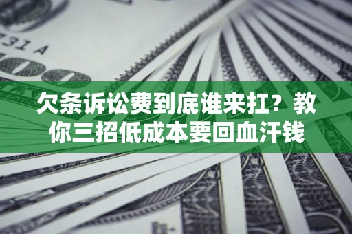 武汉欠条诉讼费到底谁来扛？教你三招低成本要回血汗钱